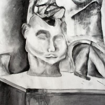 drawing of a statue