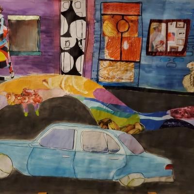 Drawing of a car
