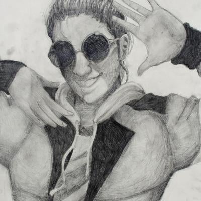 drawing of a woman posing
