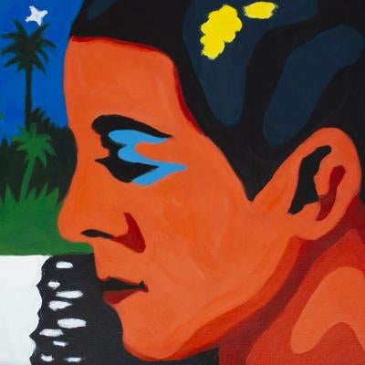 painting of a woman on the beach
