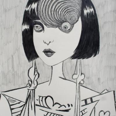 drawing inspired by junji ito