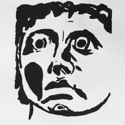 printmaking piece of a face