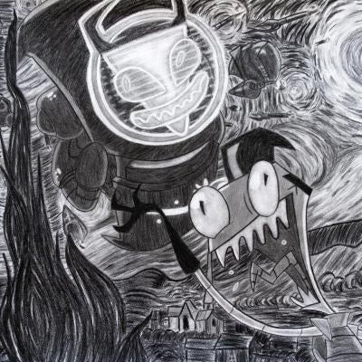 Drawing of a cartoon character