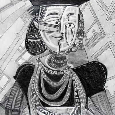 drawing of a person, abstract