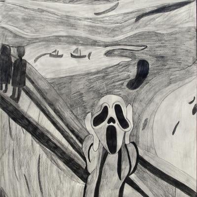 Drawing of scream
