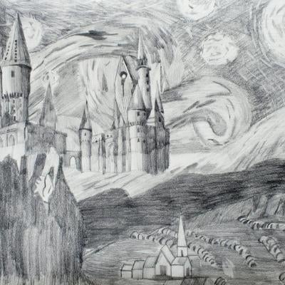 drawing of a castle