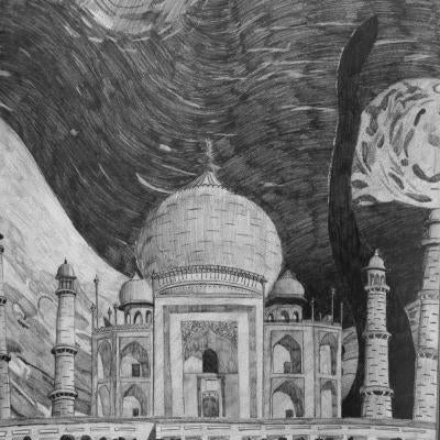 drawing of the taj mahal