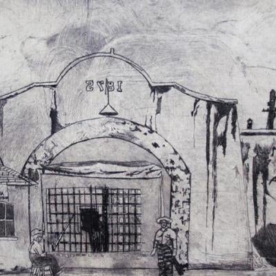 printmaking pieces of a spanish style entry