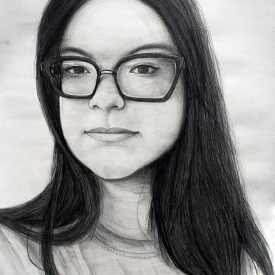 graphite self-portrait