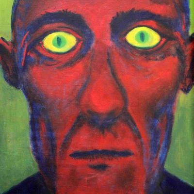 painting of a man with yellow eyes