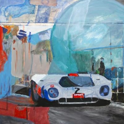 Painting of a race car