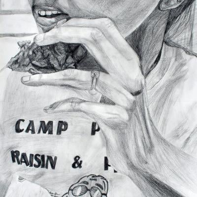 graphite self-portrait