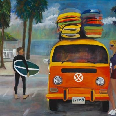 painting of a vw van