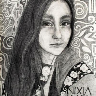 graphite self-portrait