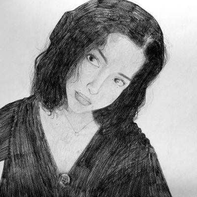 graphite self-portrait