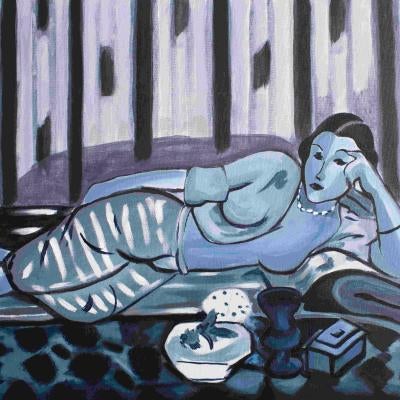 painting of a woman lying down