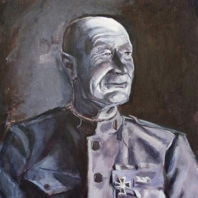 painting of a decorated soldier