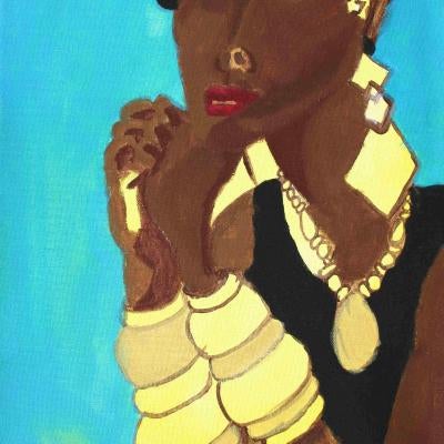 painting of a woman with jewelry