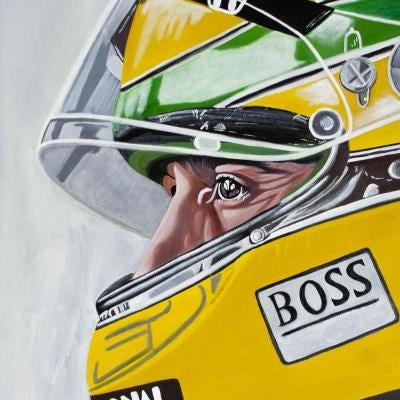 Painting of race car driver