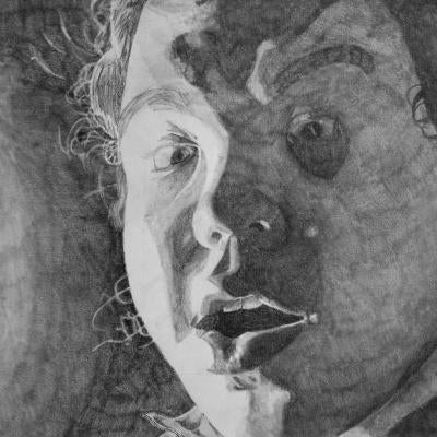 Drawing of a person with their mouth open