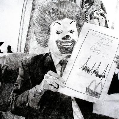 Drawing of Ronald McDonald
