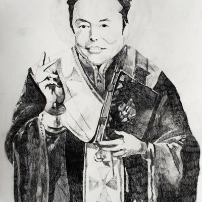 Drawing of Elon Musk