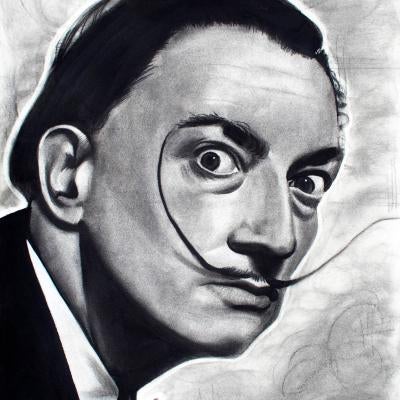 charcoal and white chalk