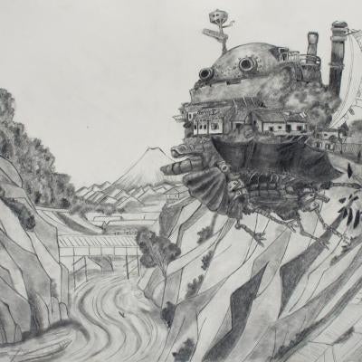 drawing of the walking city
