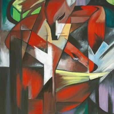 painting of a deer, abstract