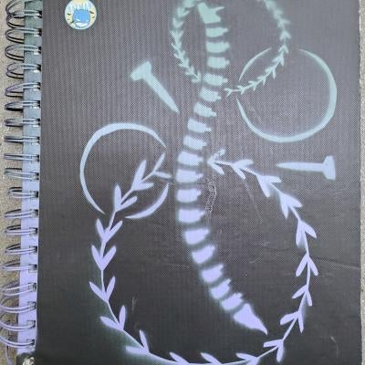 stenciled spiral bound sketchbook