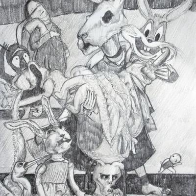 Drawing of cartoon characters