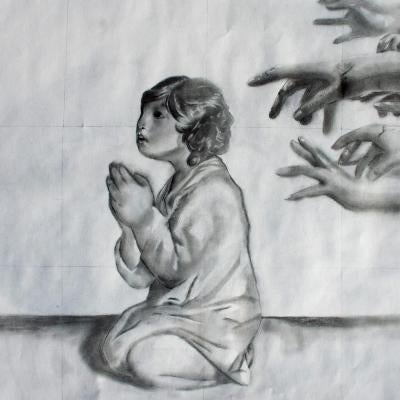 Drawing of a child praying