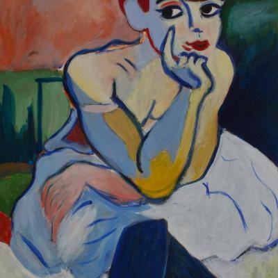 painting of a woman with red hair