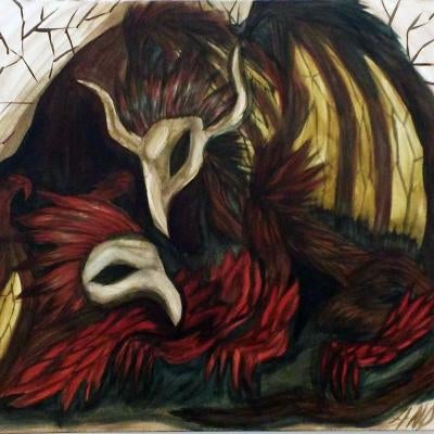 painting of a vulture