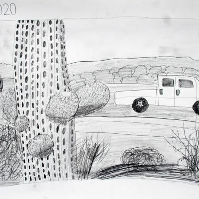 drawing of the desert