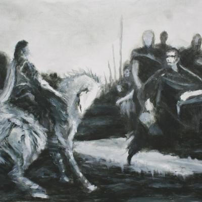 painting of a person on horseback