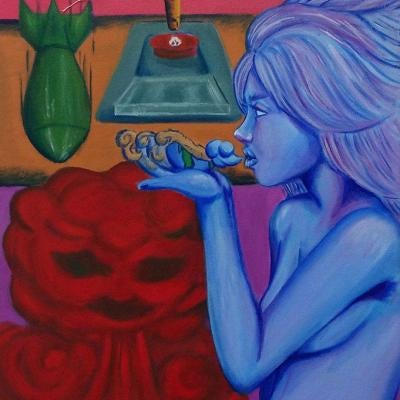 painting a blue woman