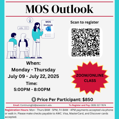 The MOS Outlook Certification course flyer highlights key skills for managing emails, calendars, and contacts efficiently. Ideal for anyone looking to enhance their proficiency in Microsoft Outlook and improve their productivity.