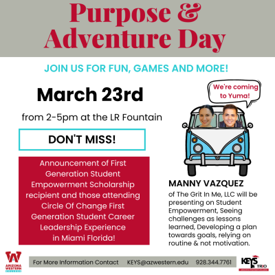 Purpose & Adventure Day March 23, 2-5pm