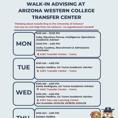 UAZ Walk in Advising Hours Flyer.jpg