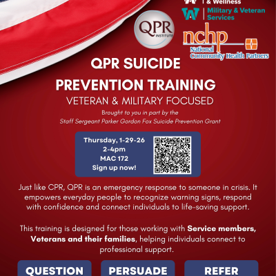QPR Suicide Prevention Training: Veteran & Military Focused