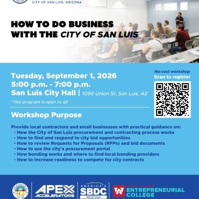 WORKSHOP; BUSINESS WITH THE CITY OF SAN LUIS FLYER; SEPTEMBER 1.jpg