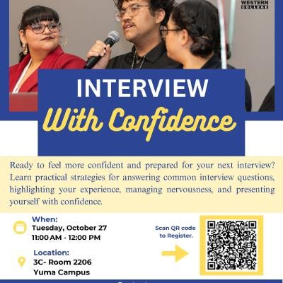 Interview With Confidence - Tuesday, October 27 11:00 AM - 12:00 PM