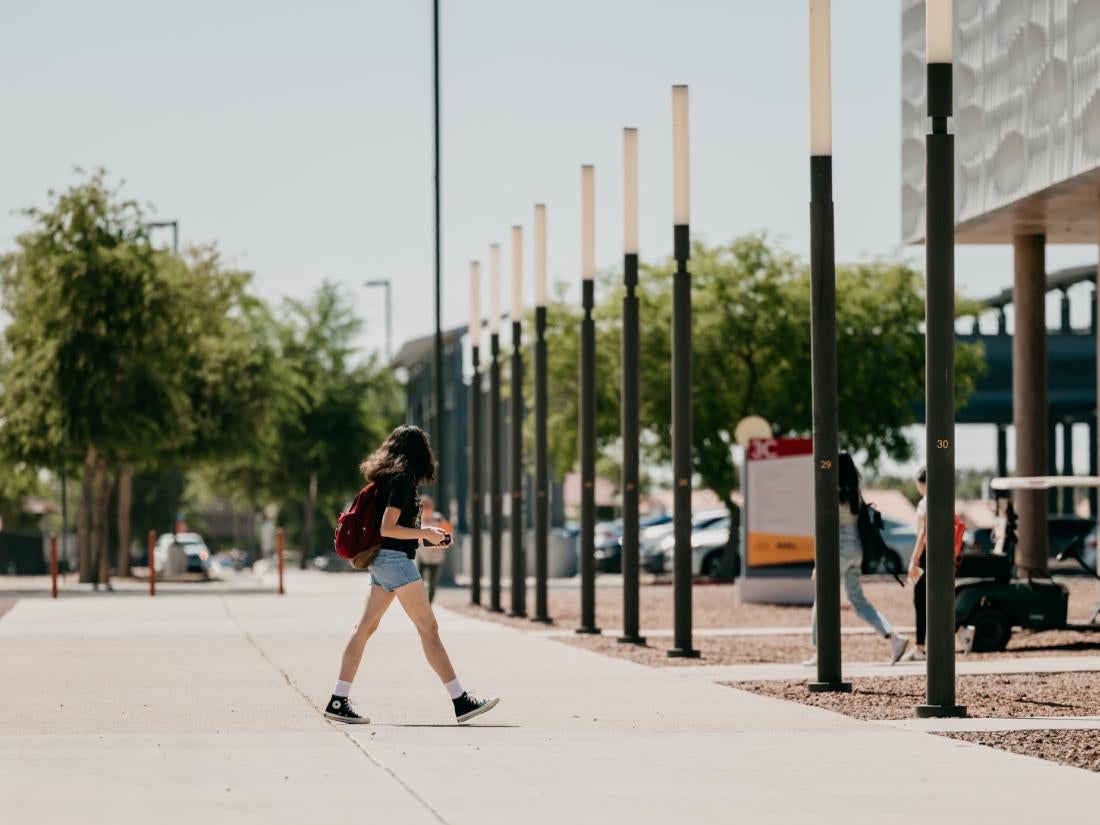 Student Walking on Yuma Campus