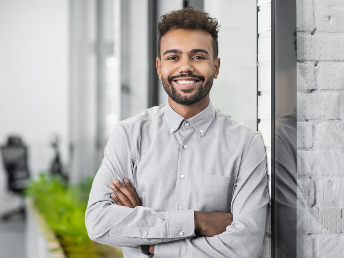 Young man smiling