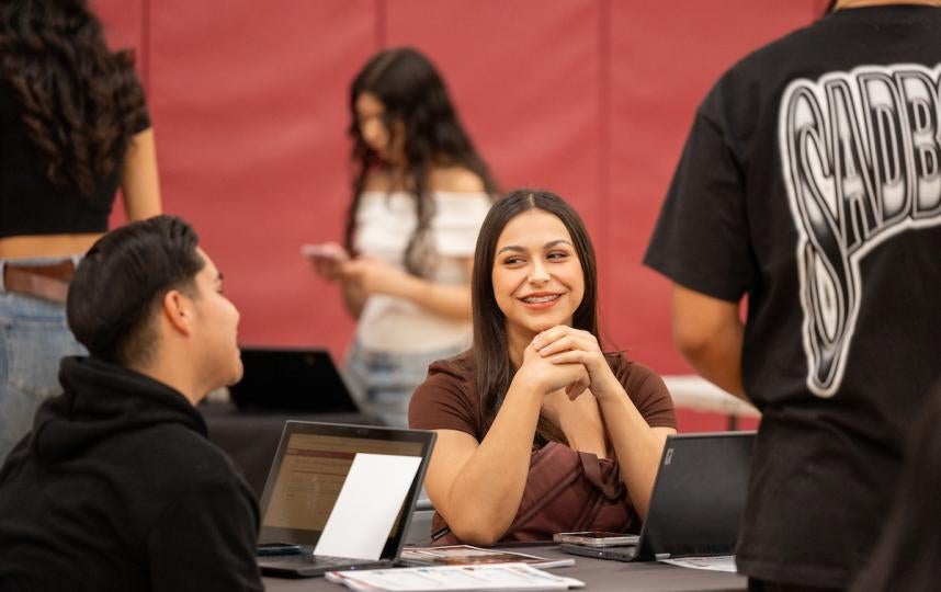 A smiling student
