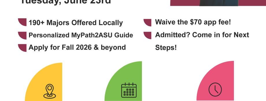 ASU Local Last Call for Fall Tuesday June 23rd Transfer Center Yuma Campus 3C Building Next to Starbucks