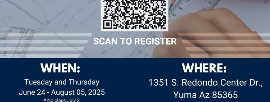 The AutoDesk Certified User course is $1,500. It will take place Tueday and Thursday from June 24 to August 5. There is a QR Code you may scan to register.
