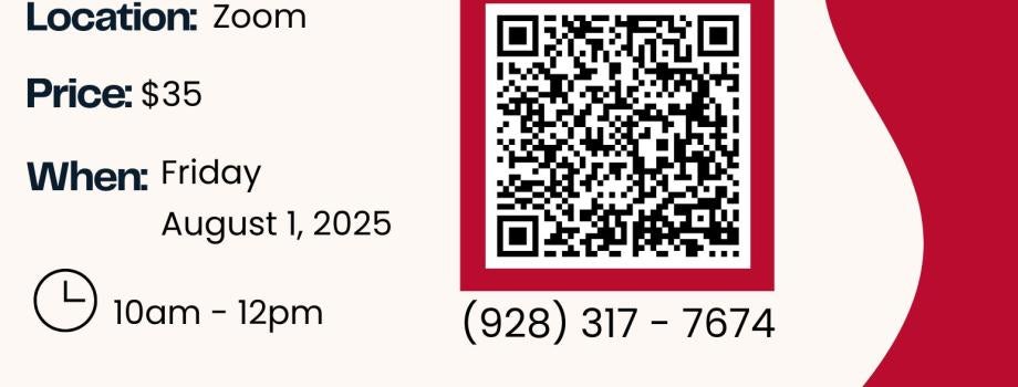 Join us for our Canva Webinar on August 1 from 10am-12pm. It is $35. Scan to register and pay