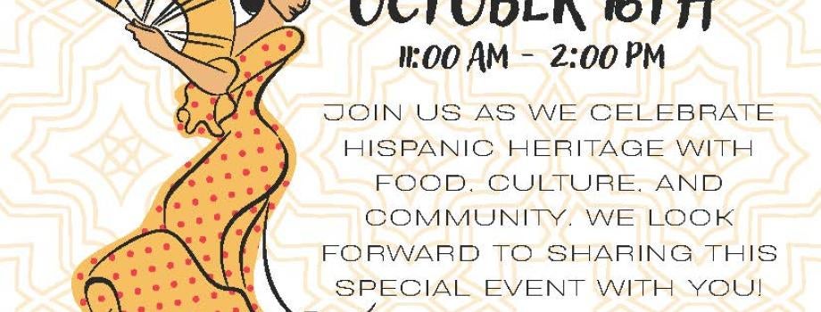 Hispanic Heritage Celebration. October 16th, 2025 AWC Main Campus 3C Courtyard.